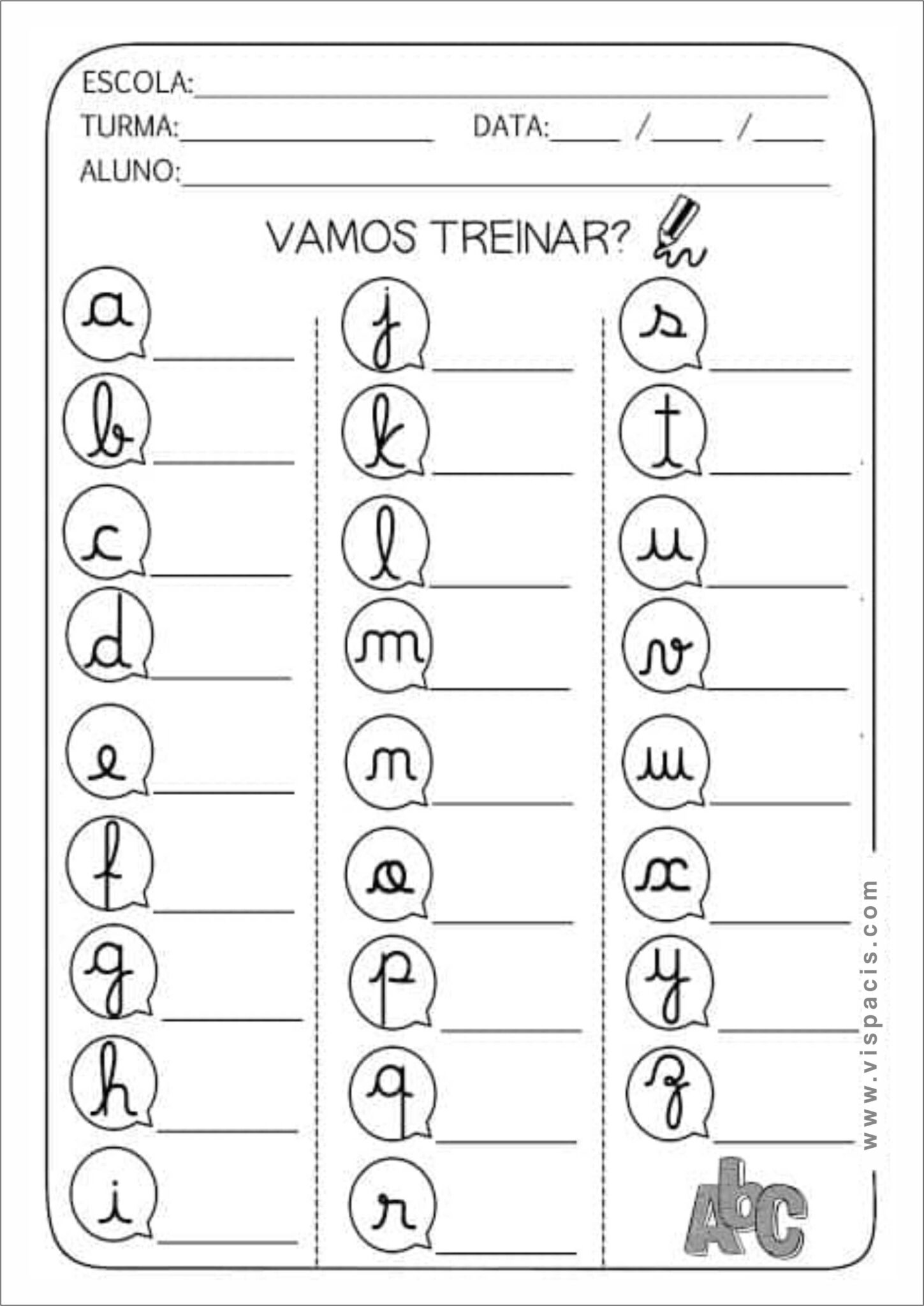 Atividade de Alfabetização Para Imprimir