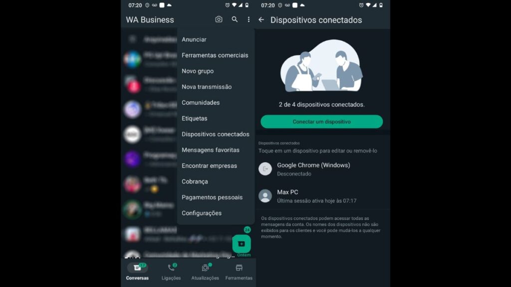 como conectar o whatsapp online