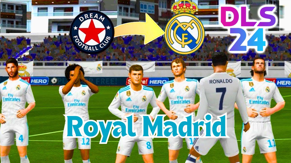 Kit DLS Real Madrid 2024 Kits Dream League Soccer Uniformes e Logo